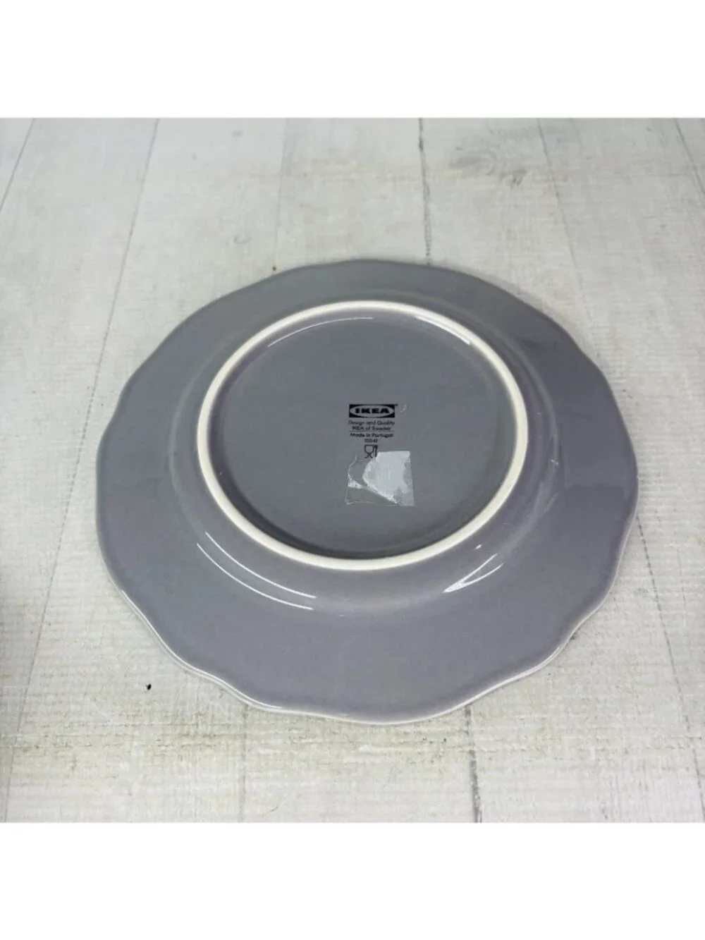 Ikea of Sweden ARV GRAY 15541 Scalloped Earthenware Salad Lunch 9